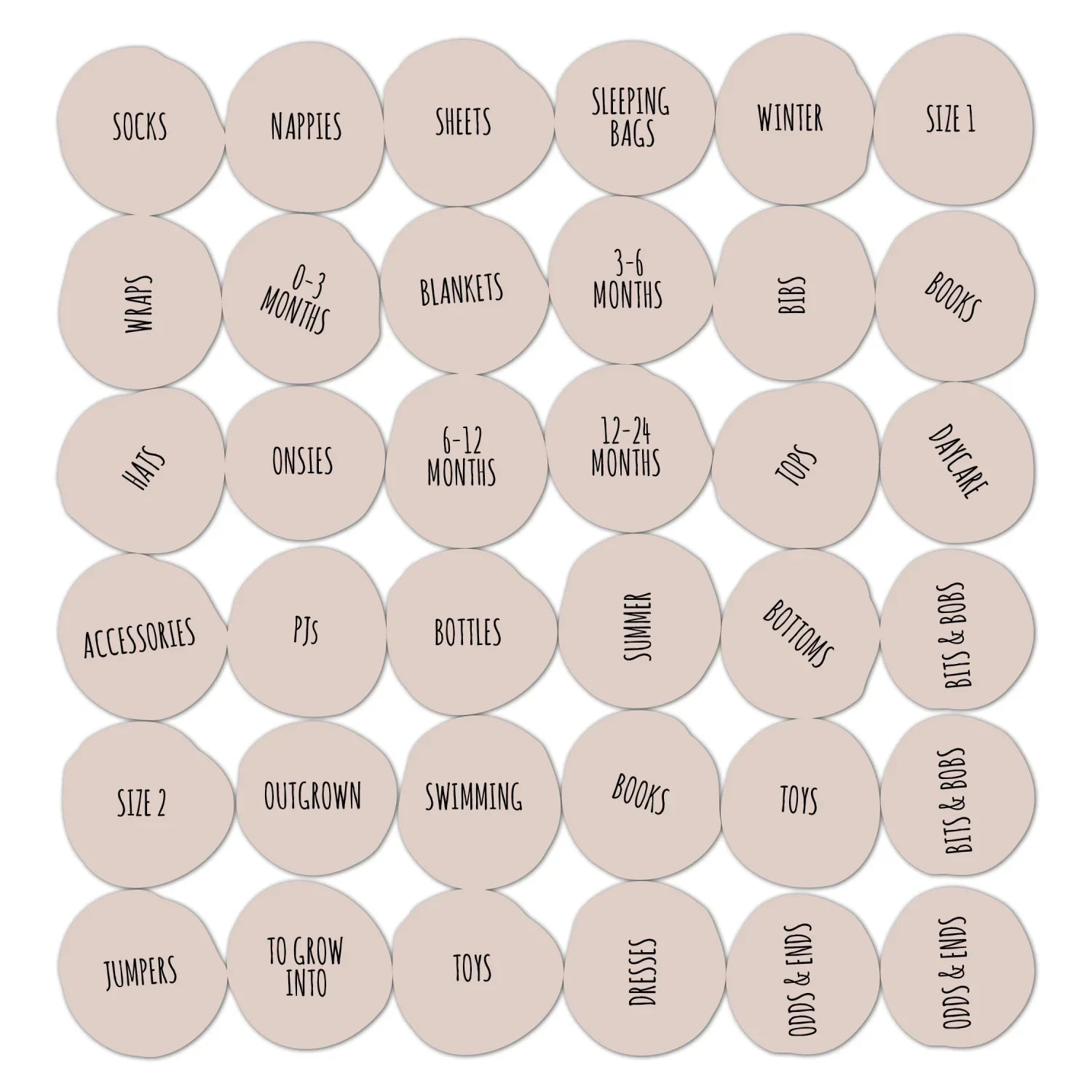 Baby Labels - Neutral - Organisation Labels