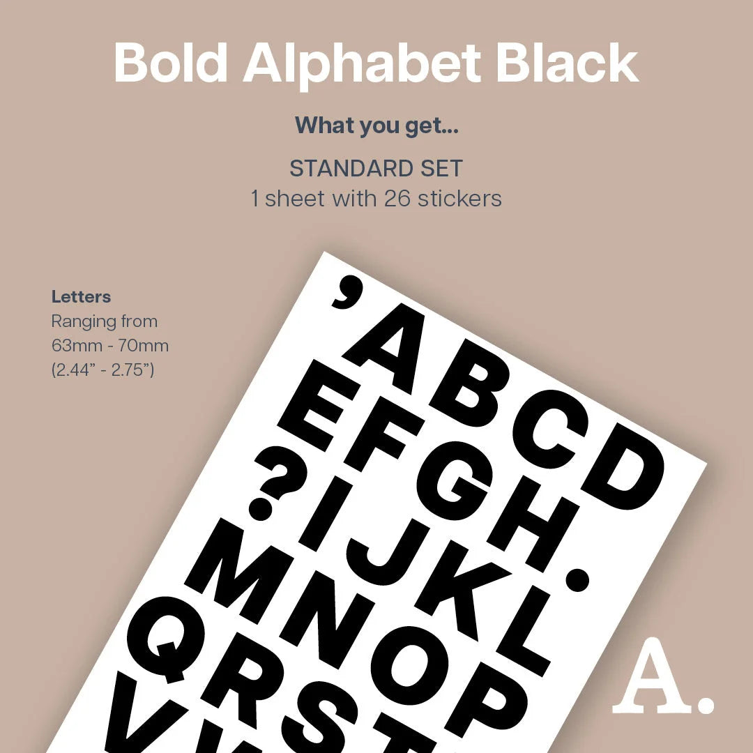 Bold Alphabet Fabric Wall Decal - Black Decals