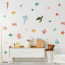 Sticker mural avec créatures marines lumineuses