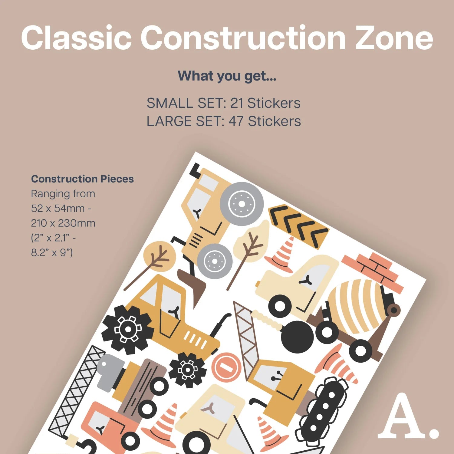 Classic Construction Zone Wall Decals - Decals - Transport