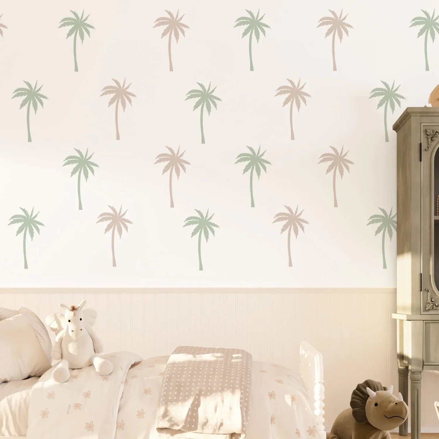 Palm Pattern Green &amp; Neutral - Decals - Florals