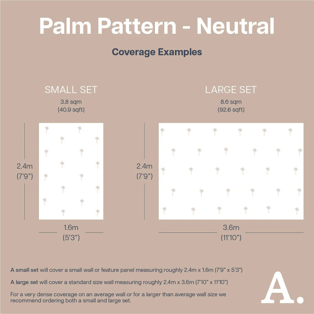 Neutral Palm Wall Decals - Pattern - Decals - Florals