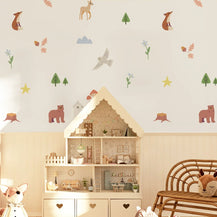 Stickers muraux animaux des bois pastel