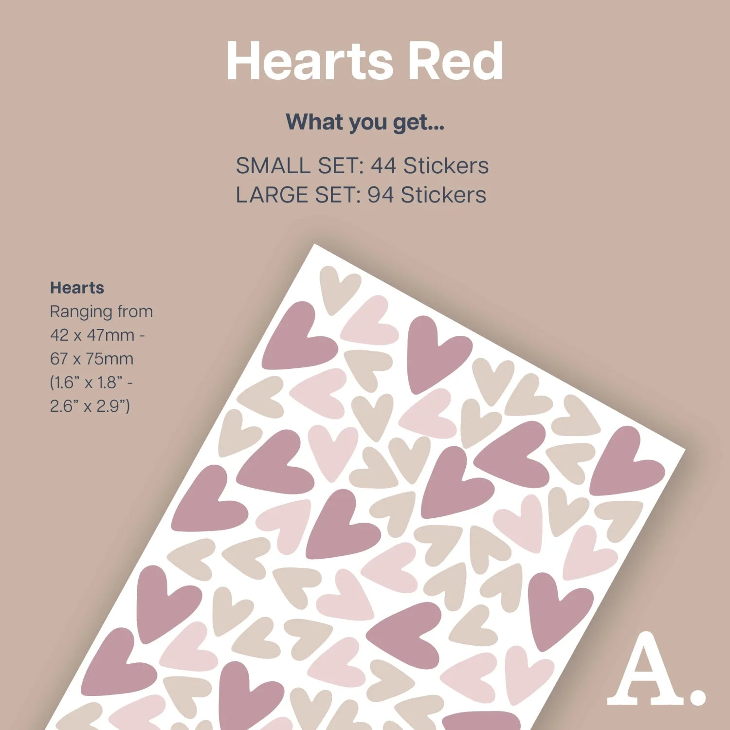 Red Hearts Wall Decal - Decals - Abstract Shapes