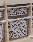 Squiggle Black - Storage Tub Decals - Organisational Tubs