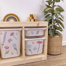 Fleurs sauvages – Stickers muraux pour bacs de rangement